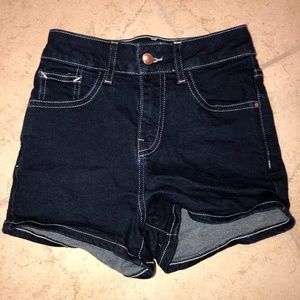 NEW River Island 6 High Waist Dark Denim Shorts
